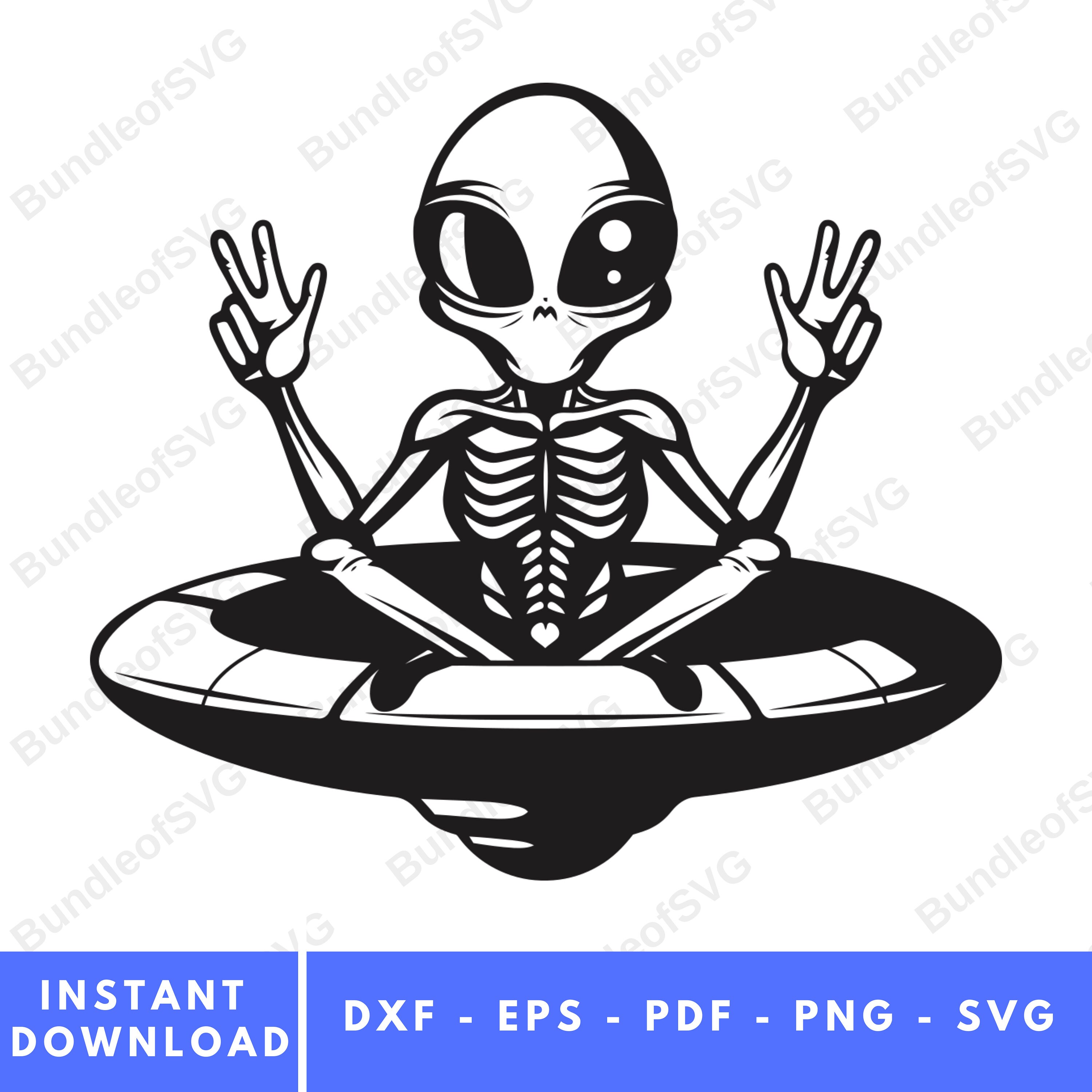 Peace Sign UFO SVG - Alien Peace Symbol Clipart - Alien Svg - Ufo ...