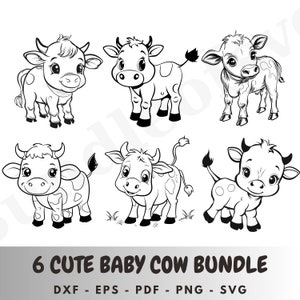 Baby Cow Svg Bundle, Cute Cow Svg Bundle, Cute Baby Cow , Cute Cow Svg, Animal Svg file, Cow Face , Cut File, Svg File for Cricut, Digital