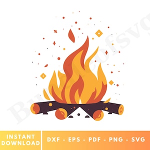 Feu de camp SVG - flamme svg - Clipart flamme - feu Cricut - fichier de coupe pour Cricut - flamme Clipart - extérieur SVG - téléchargement numérique
