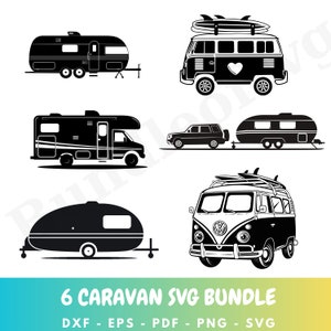 Caravan Svg Bundle, Happy Camper Svg, Camper Svg, Camping Cut Files, Caravan vector, Caravan cut files, Svg Files for Cricut, Digital