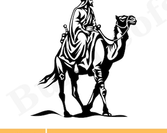 Camel Rider SVG, Camel Svg, Desert Animal Svg, Camel Png, Camel Cricut file, Camel Silhouette, Camel Clipart, Desert Svg, Files for Cricut