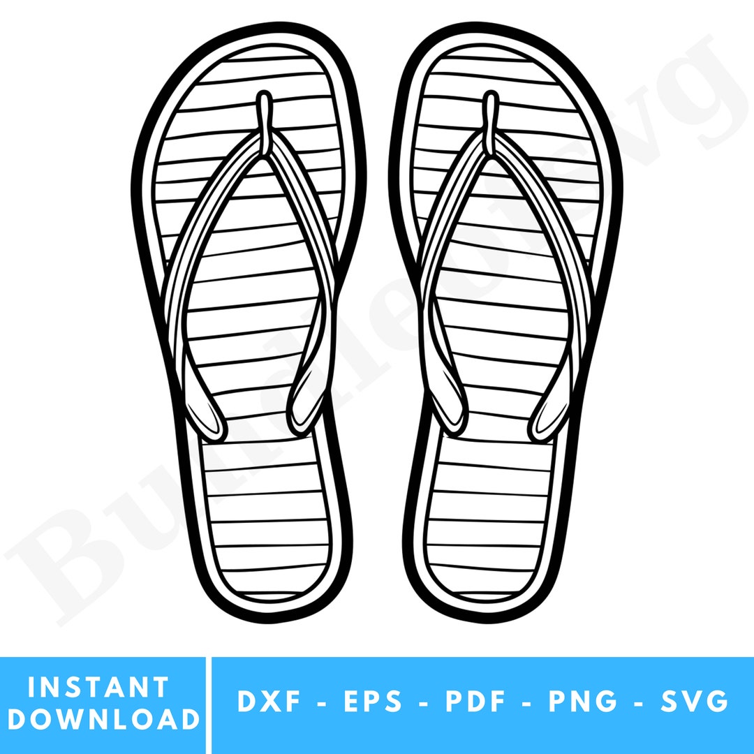Flip Flops Svg - Sandal Silhouette - Beach Shoes Svg - Flip Flops ...