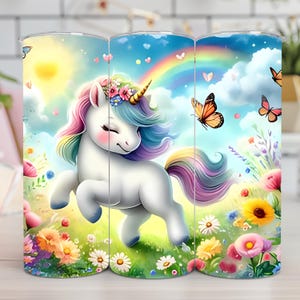 Cute Unicorn Rainbow Tumbler Wrap, 20oz Skinny Tumbler Sublimation Design, Unicorn Tumbler Wrap, Tumbler Wrap PNG, Digital Download
