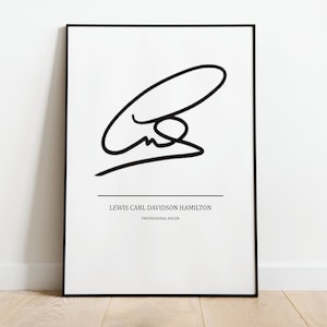 Lewis Hamilton Autograph Printable - Digital File for Unique and Vintage-Inspired Home Decor, Posters, Gifts for her and him, Neutral Art