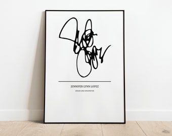 Jennifer Lopez Autogramm Druck Wandkunst - Digitale Datei