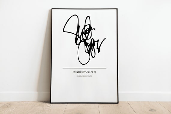 Jennifer Lopez Autogramm Druck Wandkunst - Digitale Datei - Etsy