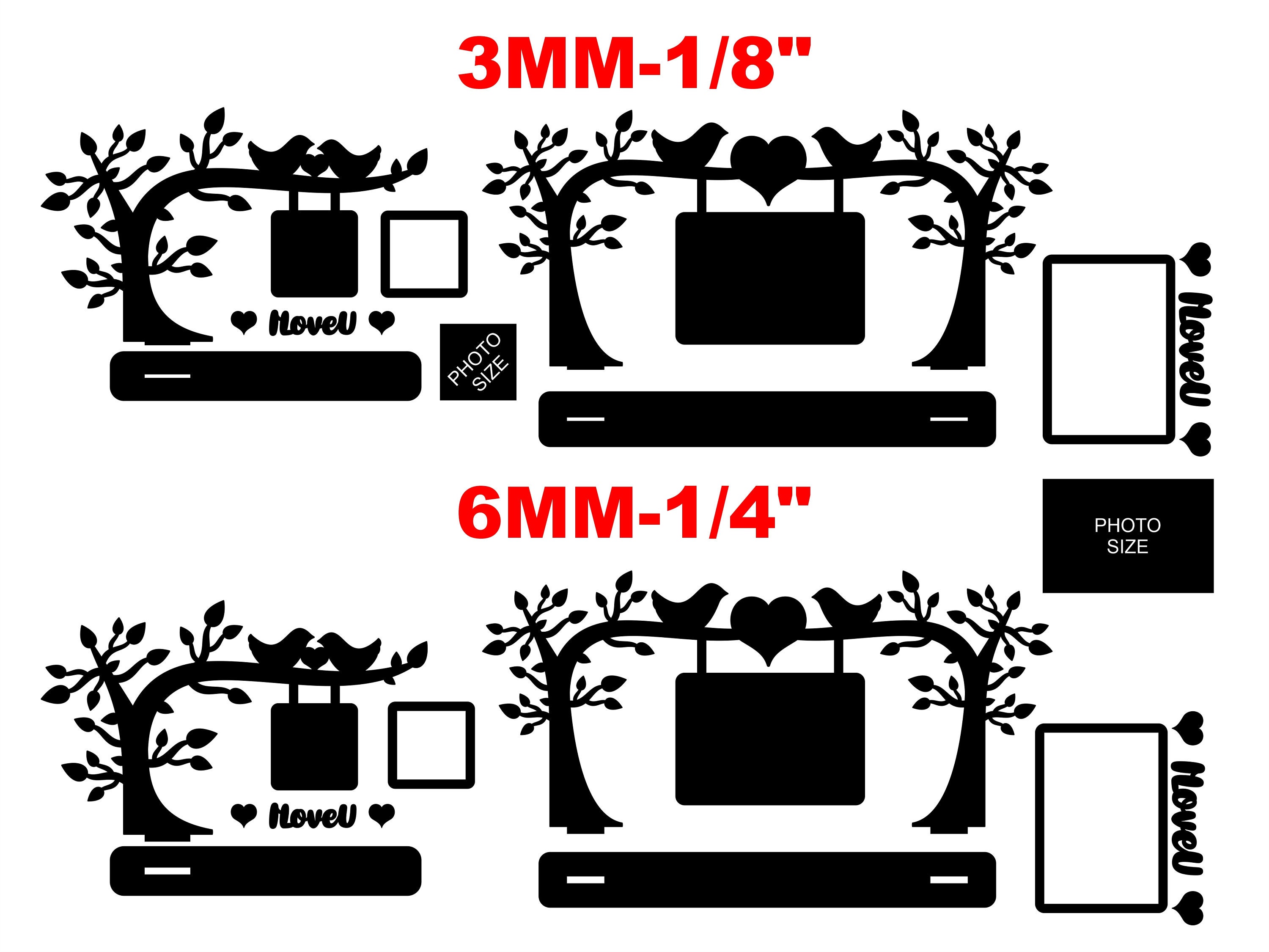 Creative 2 in 1 Photo Frame - Vector File for Laser Cutting (cdr, Dxf ...