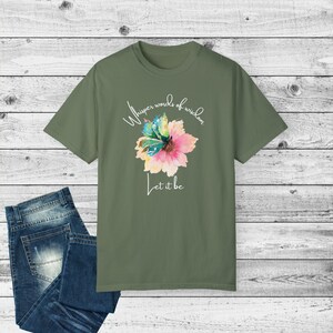 Whisper Words of Wisdom T-shirt, Let It Be Shirt, Watercolor Butterfly Tee, Classic Songs Tshirt, Comfort Colors Soft Garment-Dyed T-shirt image 6