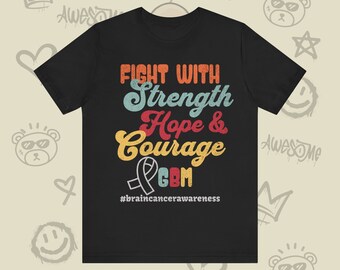 Brain cancer awareness t-shirt, Faith Strength and Hope shirt, go gray in may tee, custom brain cancer shirt, brain cancer tshirt