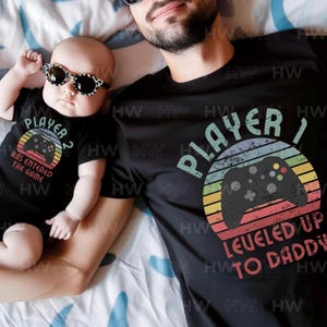 Matching Dad Baby Shirt, Player 1 Player 2 Matching Tee, Each Shirt is Sold Separately, Daddy and Son Shirt, matching father son shirts