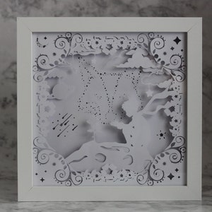 Little Prince and Rose, 3D Shadow box, Light box, 3D Paper Art, LED Fairy Lights, Layered Paper Art, Baby Shower or Birthday Gift