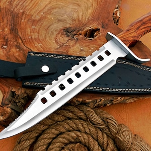 Personalised custom handmade Saw back bowie knife, serrations knife, 440 steel, anniversary gift, Hunting knife, wedding gift, fathers gift