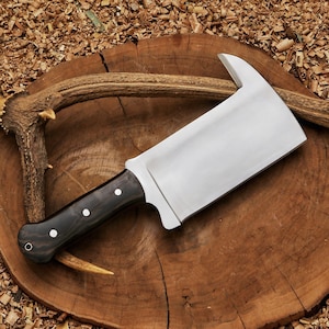 Tactical Hunting Cleaver ,bill hook bushcrafting cleaver, 5160 steel forged full tang camping cleaver, top spike woodcraft cleaver,gift for