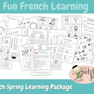 Spring French Learning Workbook Printable for Preschool and Kindergarten - Fun and Engaging Worksheets for Kids