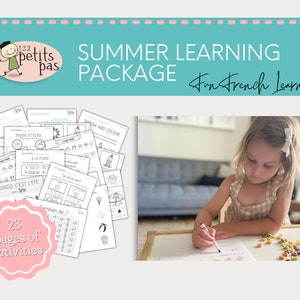Summer French Learning Workbook Printable for Preschool and Kindergarten - Fun and Engaging Worksheets for Kids