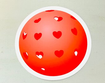 Pickleball Hearts Sticker: Waterproof Vinyl Art