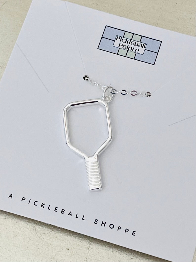 Pickleball Paddle Necklace Sterling Silver Pickleball Etsy