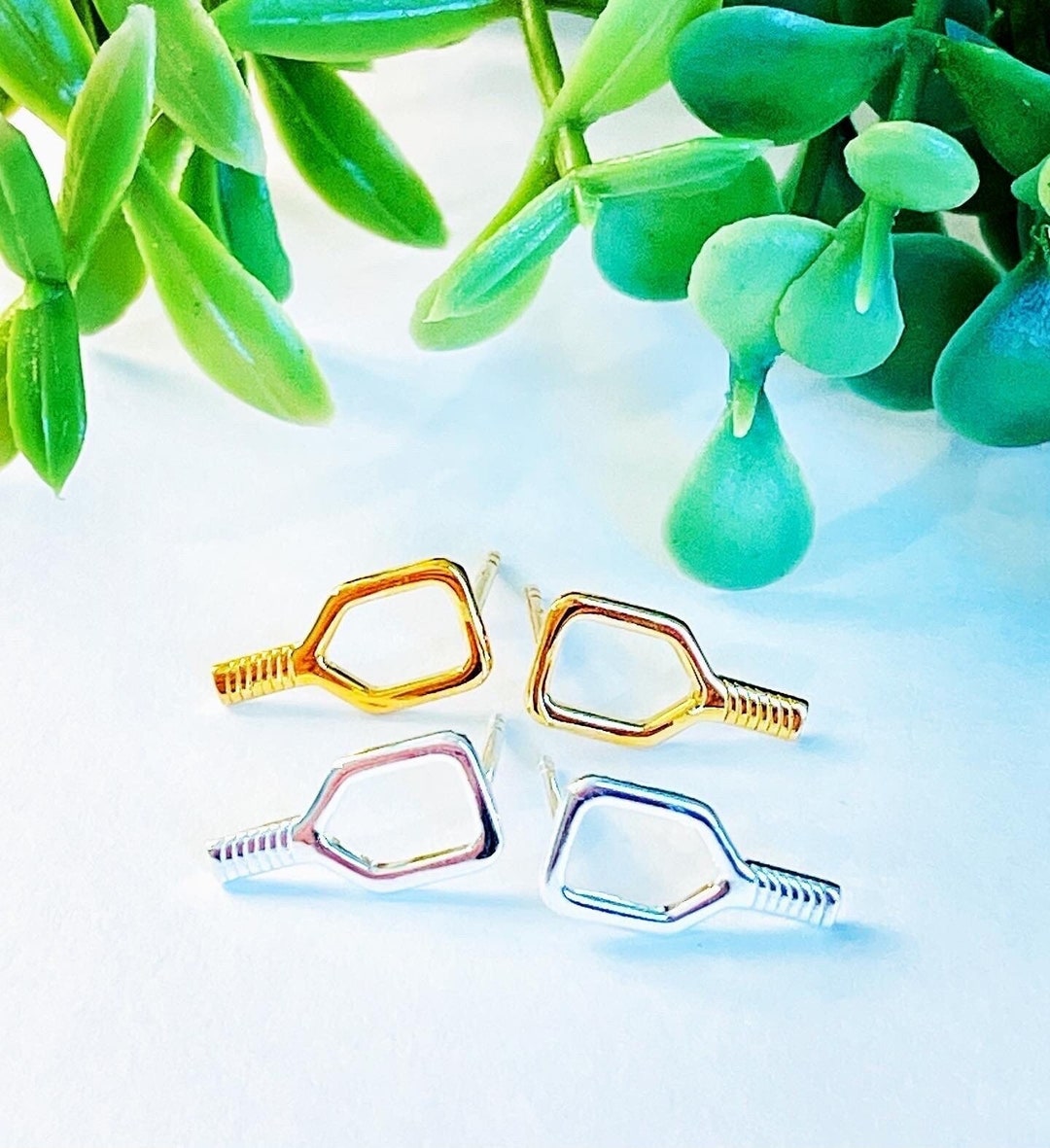 Pickleball Paddle Earrings Sterling Silver Pickleball Etsy