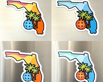 Florida Pickleball Magnet: Tropical Palm Tree Car Accessory