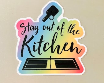 Sticker « Cuisine » pickleball : sticker vinyle imperméable rigolo