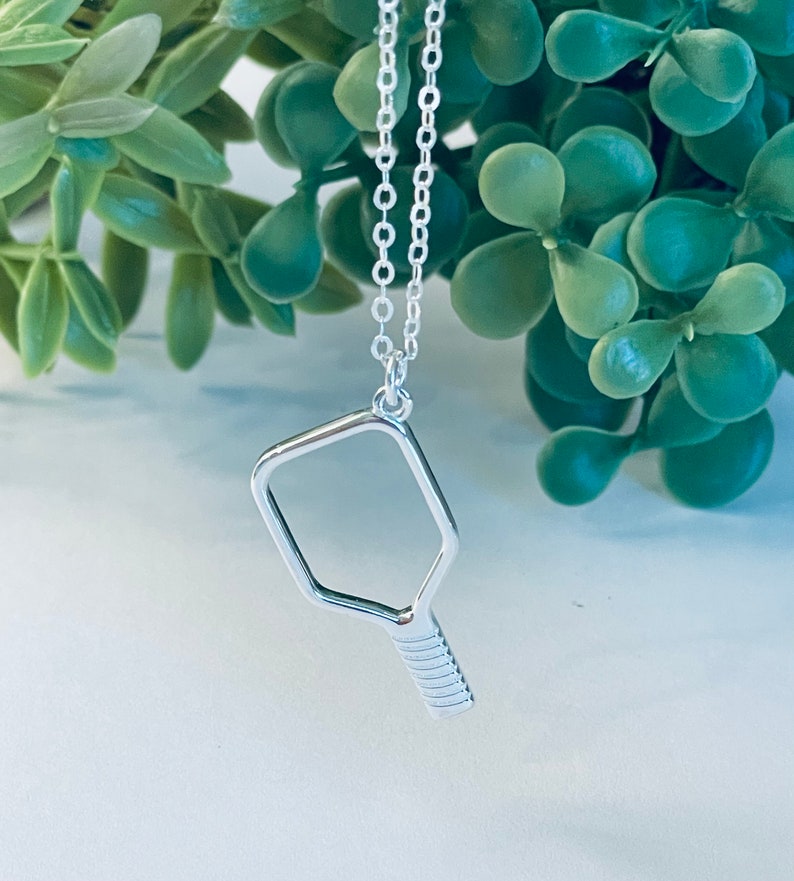 Pickleball Paddle Necklace Sterling Silver Pickleball Etsy