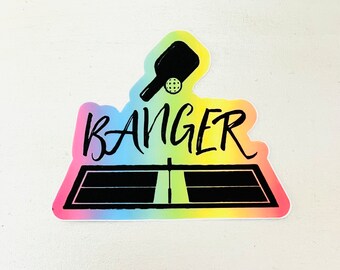 Autocollant « Banger » pour pickleball : autocollant en vinyle imperméable