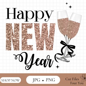 Fichier PNG Happy New Year 2023, sublimation de Noël rétro, boule disco design téléchargement, imprimable, téléchargement numérique instantané
