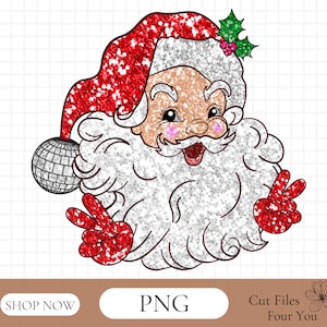 Red Santa Claus Png - Vintage Red Santa Claus Png- Retro Red Santa Claus Png, Red Santa Png, Christmas Png, Christmas Vintage  Png
