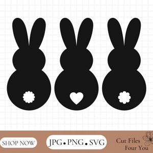 Lapins SVG, Bunny SVG, Pâques, Fichier coupé, Pâques SVG, Lapin de Pâques, Bunny svg, Cricut, Silhouette, Cut Files, svg, jpg, png, Cadeau du jour de Pâques