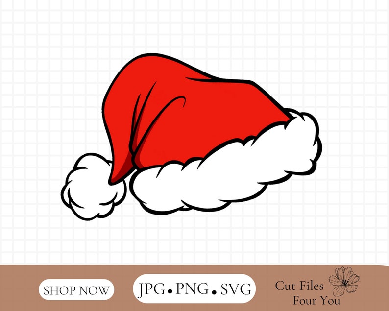 Santa Hat Png-Svg , Navidad PNG Sombrero de Santa Claus png-Regalo de Navidad San Nick, feliz navidad svg,Sombrero de Santa Claus png Descarga instantánea imagen 1