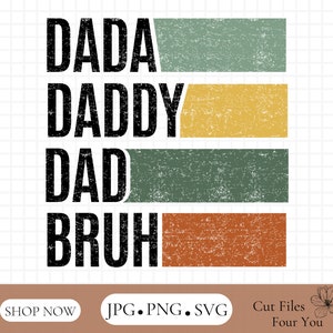 Papa papa papa Bruh Png-SVG, papa rétro Png, fête des pères Png, beau-père Png, bonus papa Png, vintage Stacked Dad Bruh Png, cadeau fête des pères