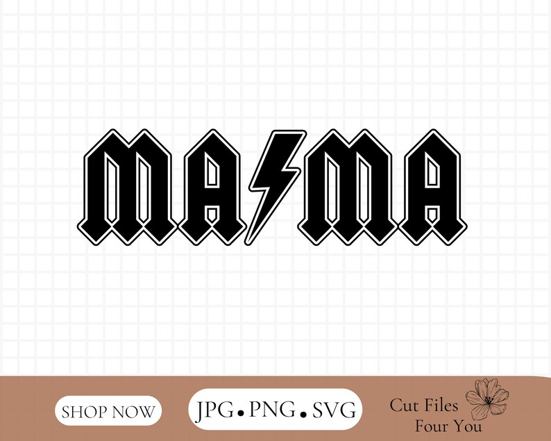 Mama SVG Mom PNG ACDC Mama Svg Cut File Rocker Mom Avg - Etsy