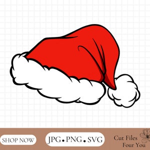 Santa Hat Png-Svg , Navidad PNG Sombrero de Santa Claus png-Regalo de Navidad San Nick, feliz navidad svg,Sombrero de Santa Claus png Descarga instantánea imagen 2