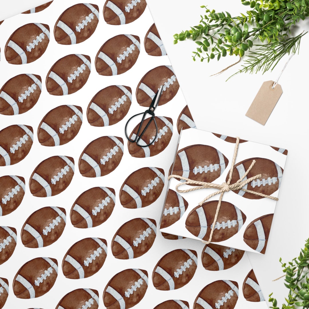 White Football Wrapping Paper Etsy