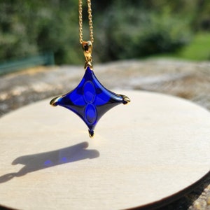 Blue Sirius Star Andara Pendant, Ascension Process, High-Vibrational, Transformation, Handmade, Approx. 3 cm, California