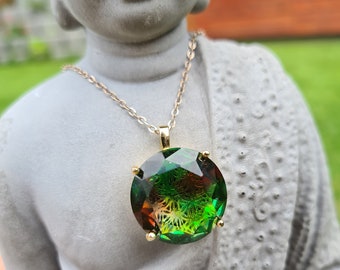 Rainbow Andara Crystal Pendant, Flower of Life, High Vibration, Healing, Self-Knowledge, Unique Piece, Handmade, ø approx. 2 cm, Mount