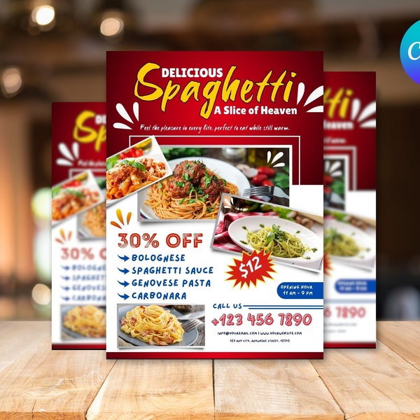 Spaghetti Dinner Flyer Template Etsy