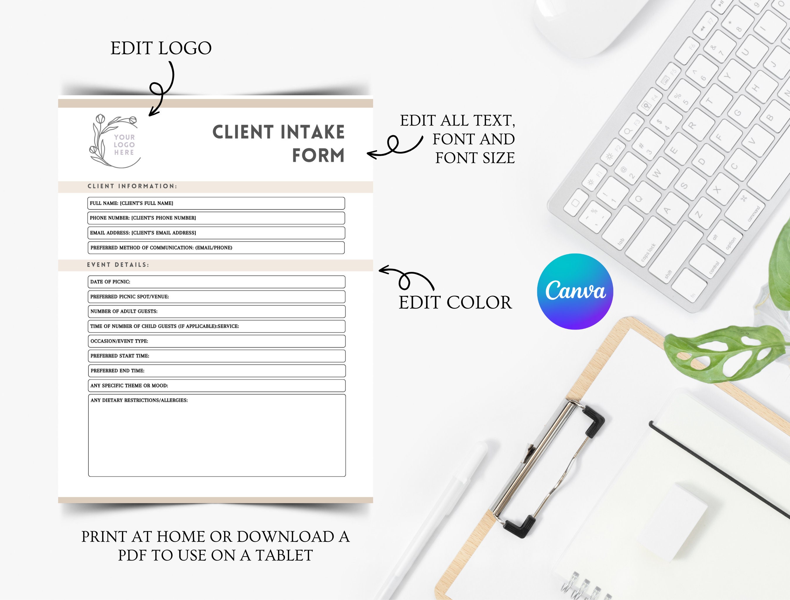 Editable Luxury Picnic Contract Template, Professional Rental Agreement Terms & Conditions for