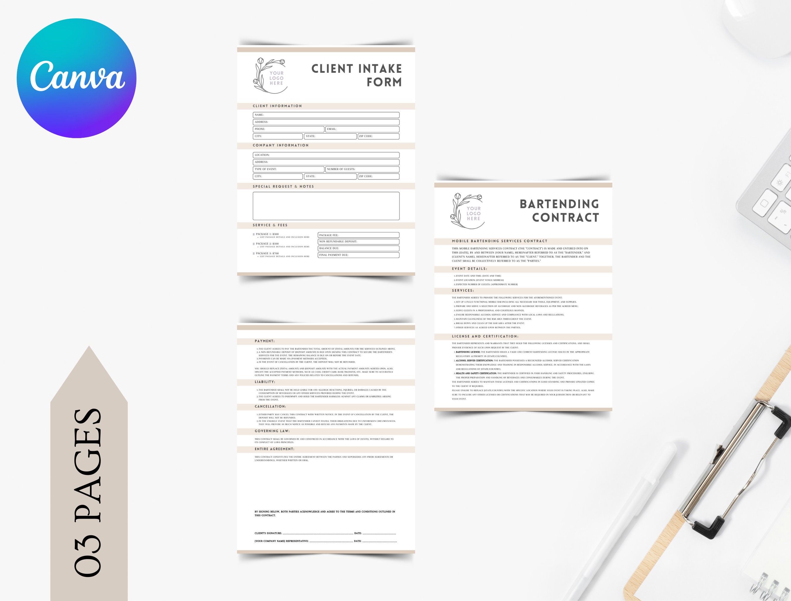 Mobile Bartending Contract Template Canva Editable Bartender Contract Mobile Bartending Contract Template Canva Editable Bartender Contract