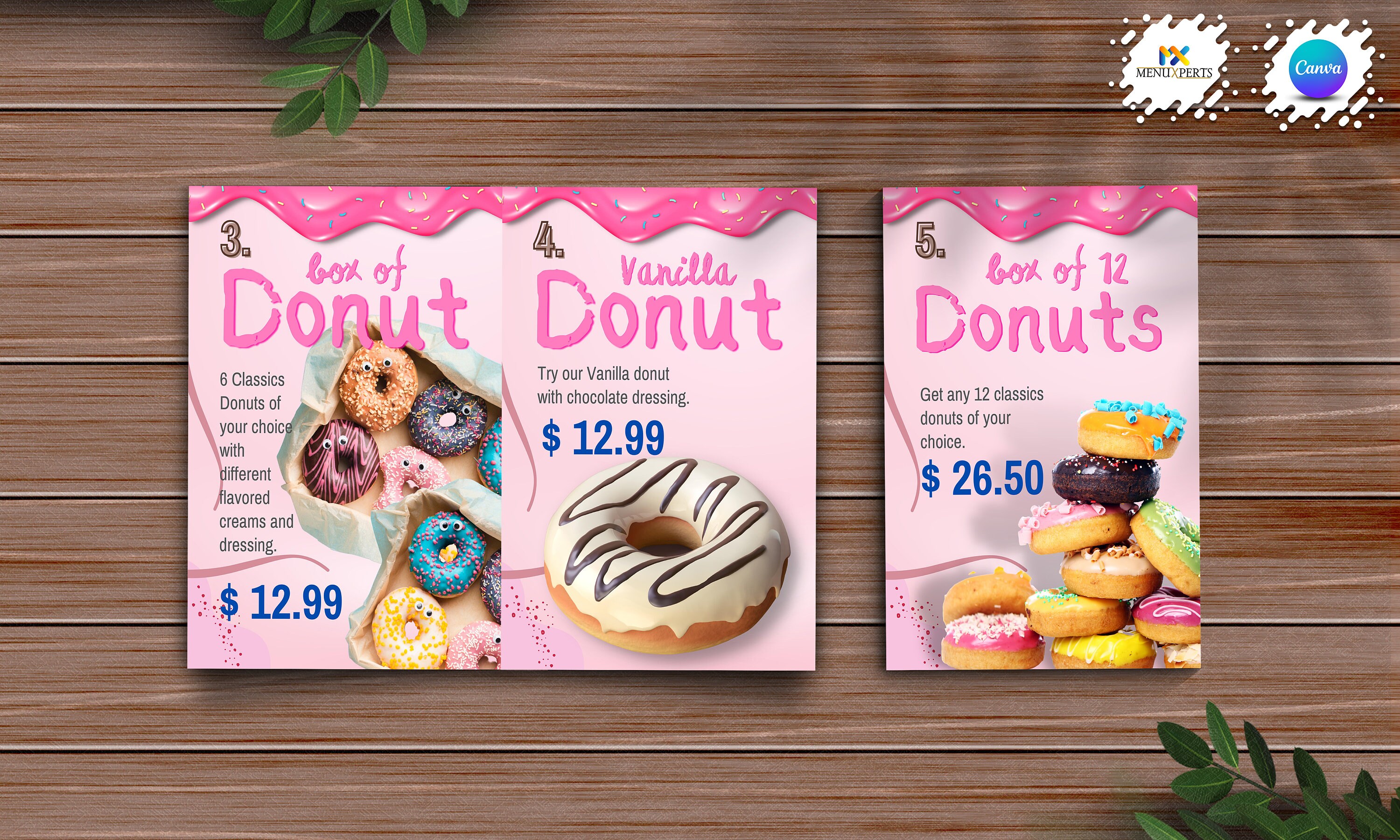 Bakery Menu Price List Editable Template Custom Menu Cards Etsy UK