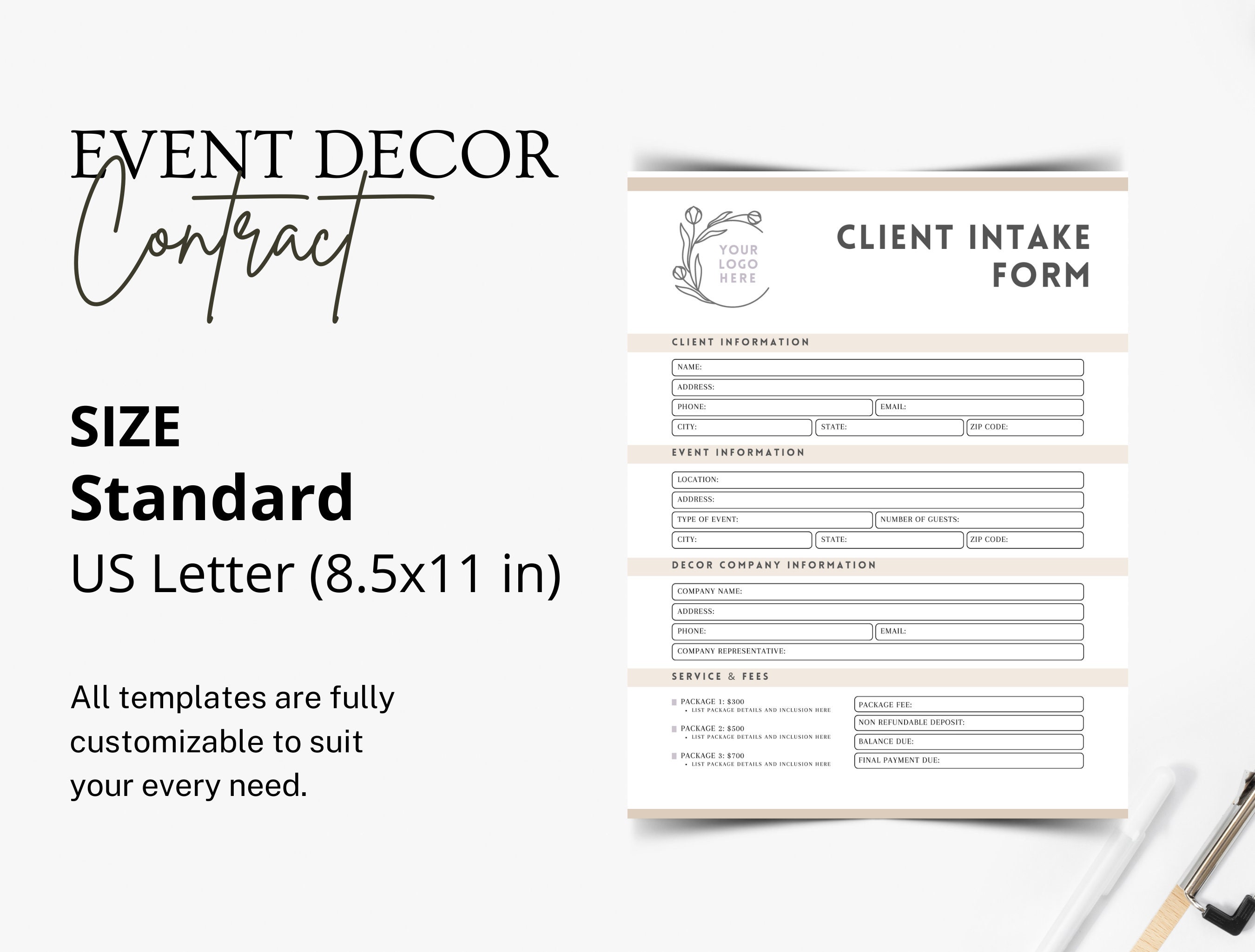 Event Decor Contract Template Event Decoration Contract Party Decor Event Decor Contract Template Event Decoration Contract Party Decor