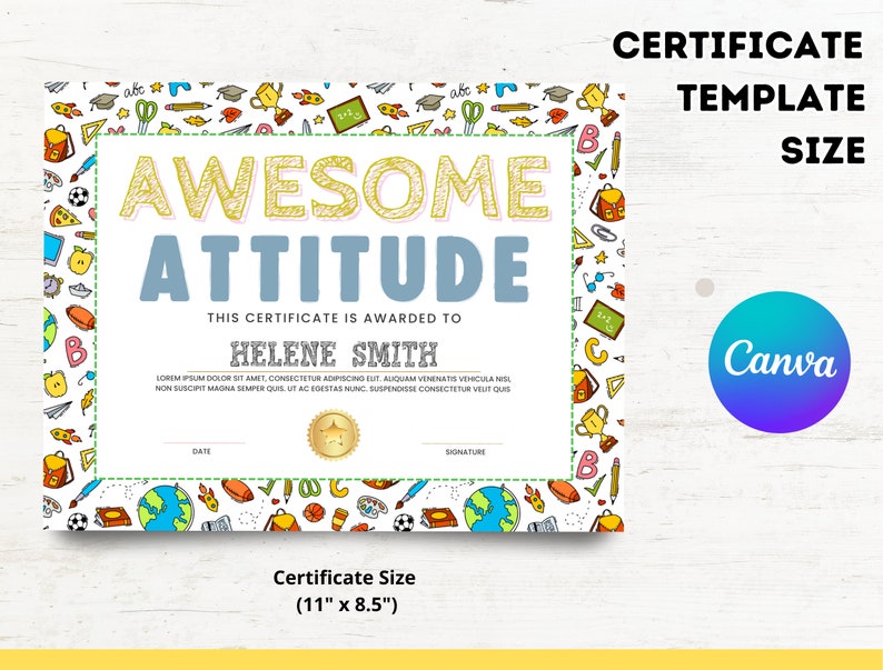 Editable school awards end of year awards personalized school