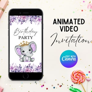 Kids Birthday Video Invitation, Birthday Video Invitation, Girl Video Invitation, Kids birthday video invitation template, instant download