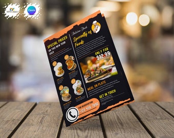 Delicious Food Flyer Template Grand Opening Flyer Food Menu Flyer Canva Templates Price List Printable Digital Restaurant flyer