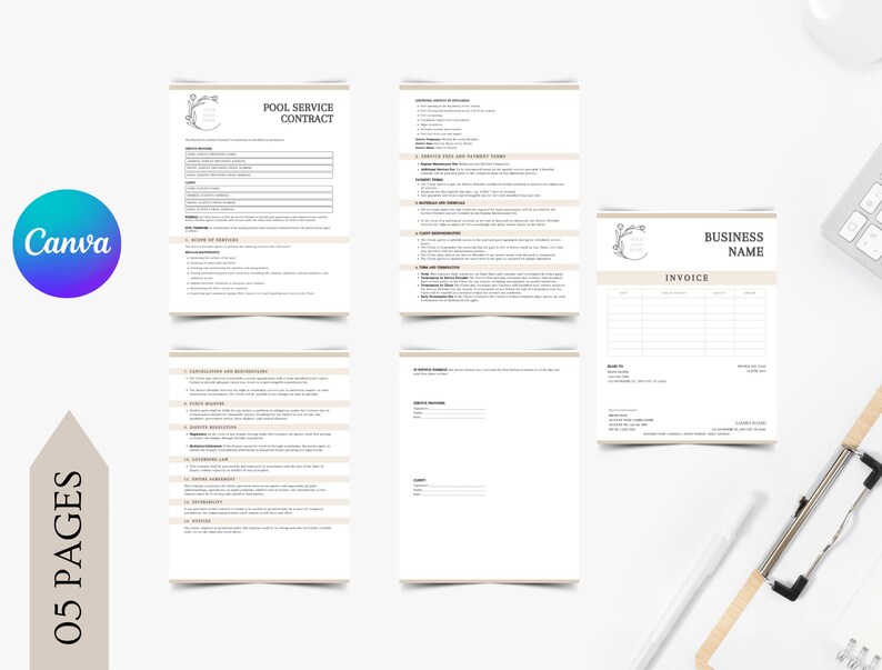Pool Service Contract Template, Residential Pool Maintenance Service