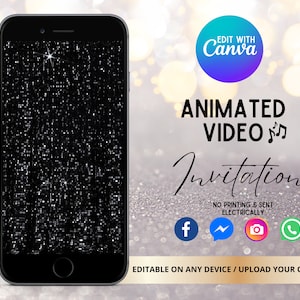 Video Save the Date  Invitation, Save the Date, Glitter Curtains Save the Date Video Invitation, Animated Birthday/wedding Party Evite