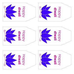 Happy Diwali Gift Tag, Deepawali Gift Tags, Lotus Tag, Indian Festival of Lights Holiday Tag,