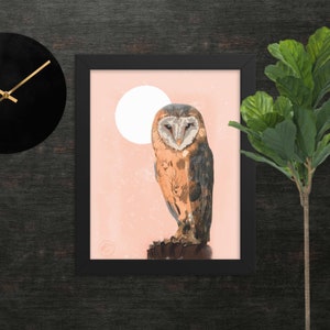 The Guardian. Owl Illustration, Home Decor, Wall Print, Barn Owl, Art Print, Owl Gifts, Gift Ideas