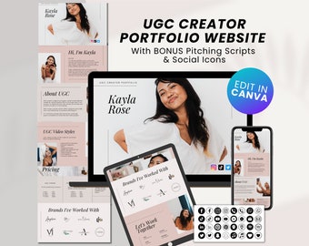 10 Page UGC Portfolio Canva Website Template User-Generated Content Creator UGC Template Ugc Portfolio Template UGC Canva Portfolio | Kayla