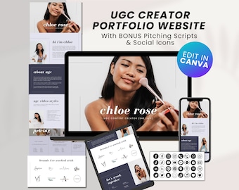 Plantilla de sitio web de Canva del portafolio de UGC de 10 páginas / Creador de contenido generado por el usuario Portafolio de plantillas de UGC Canva, Portafolio de UGC Canva Ugc / Chloe